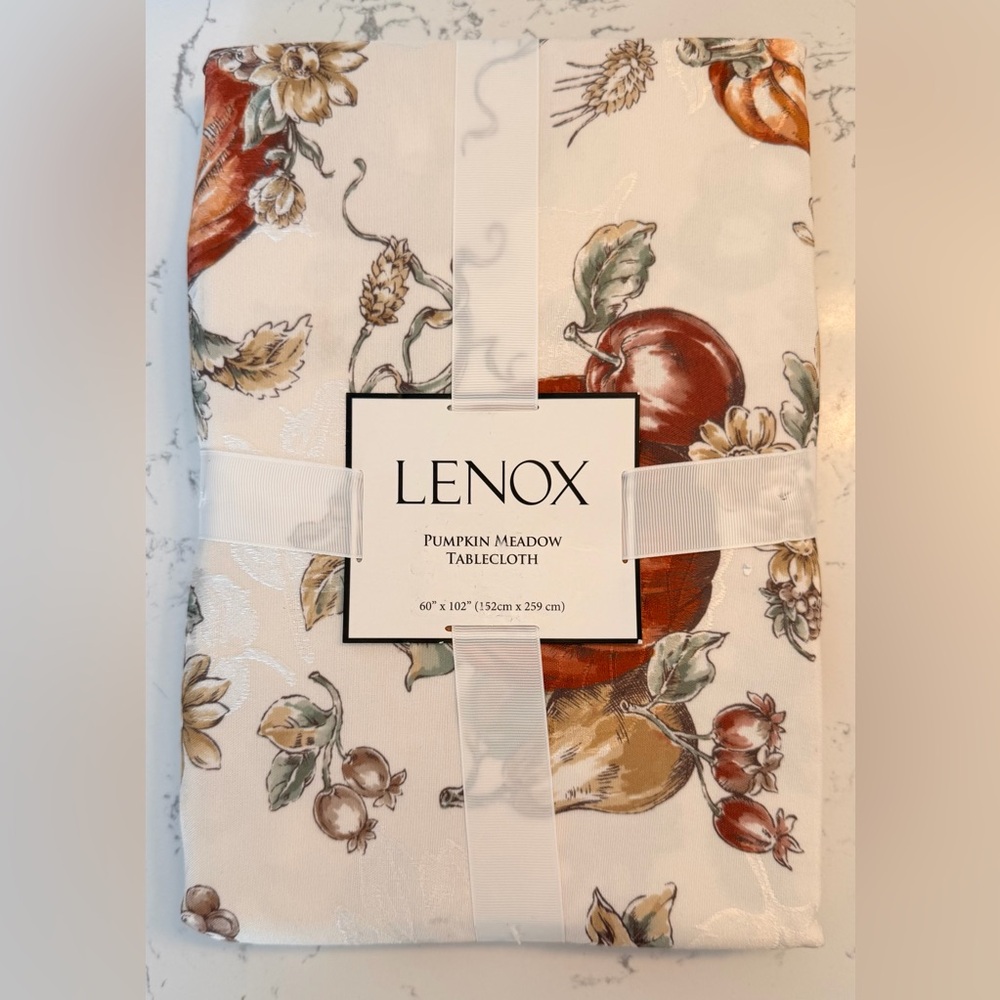 Lenox Pumpkin Meadow Thanksgiving Tablecloth 60x102 Fall Autumn Decor Rectangle